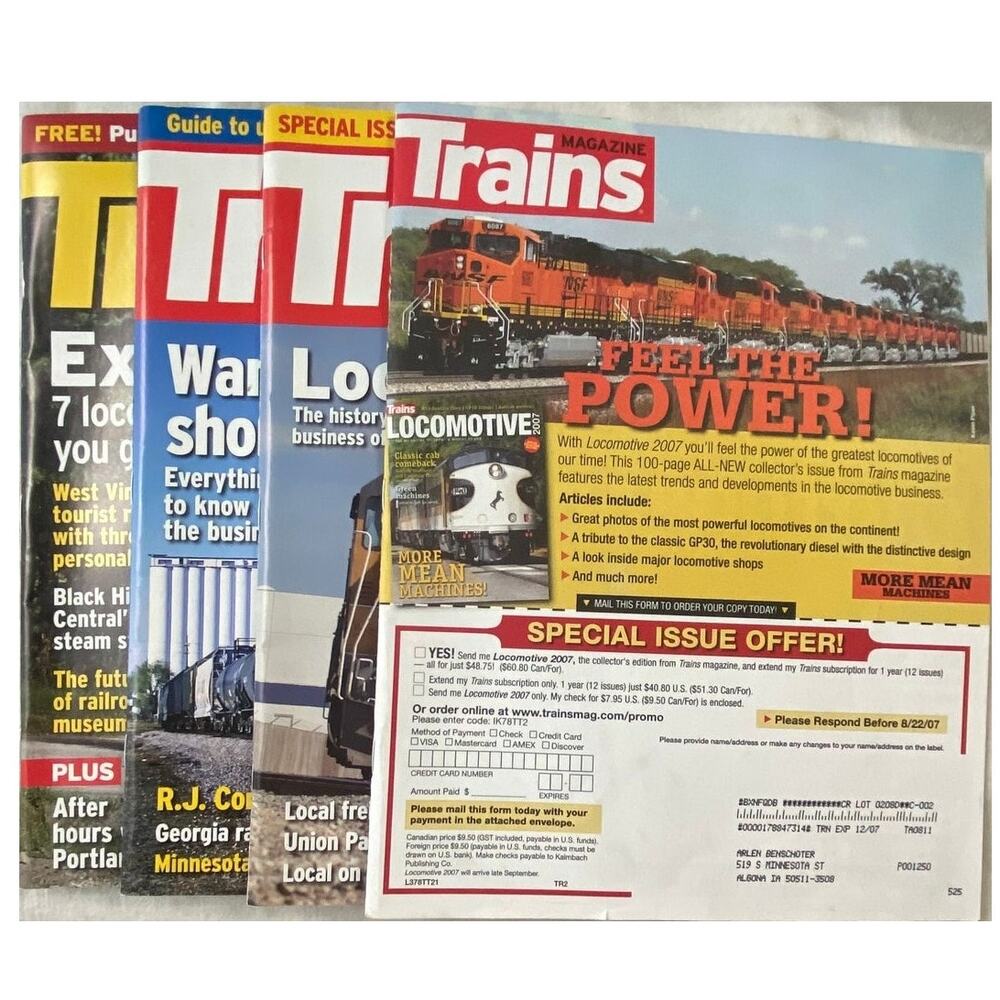 Lot 4 Trains May Jun Jul Aug 2007 Magazine Street Car Locomotive Track Railroad